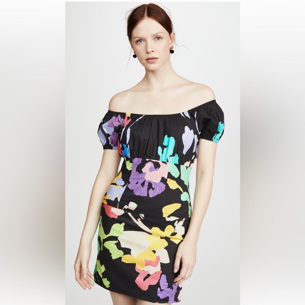 Caroline Constas Calla floral off shoulder mini dress